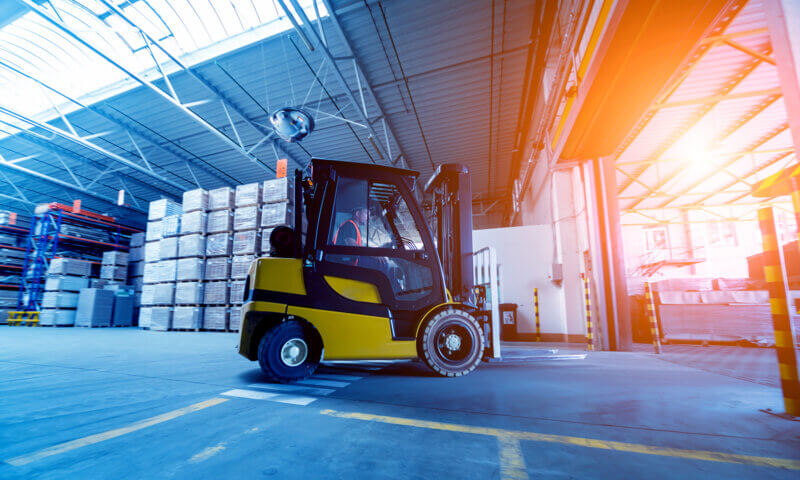 Forklift with tracking system