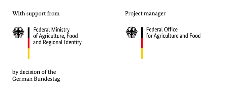 DigiHerde 2 Funded by the Federal Ministry of Agriculture, Food and Regional Identity based on a decision of the Parliament of the Federal Republic of Germany. Project management: Federal Office for Agriculture and Food